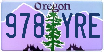 OR license plate 978YRE