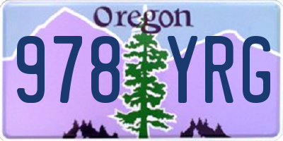 OR license plate 978YRG
