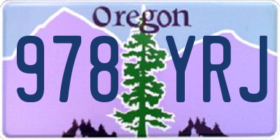 OR license plate 978YRJ