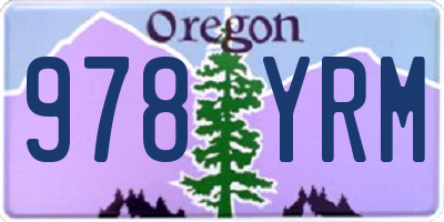 OR license plate 978YRM