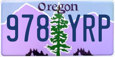 OR license plate 978YRP