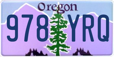 OR license plate 978YRQ