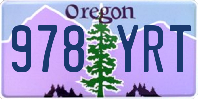 OR license plate 978YRT