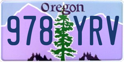 OR license plate 978YRV