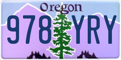 OR license plate 978YRY