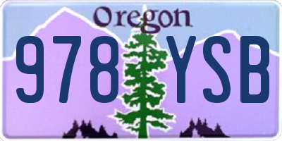 OR license plate 978YSB