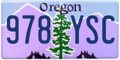 OR license plate 978YSC