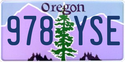 OR license plate 978YSE