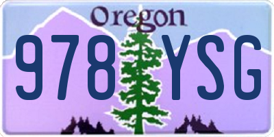 OR license plate 978YSG