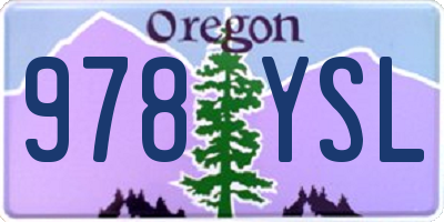 OR license plate 978YSL