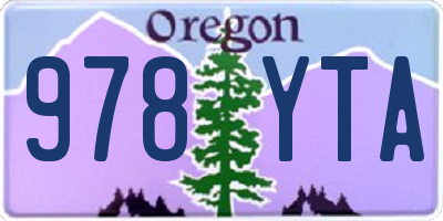 OR license plate 978YTA