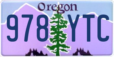 OR license plate 978YTC