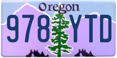 OR license plate 978YTD