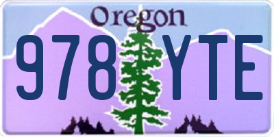 OR license plate 978YTE