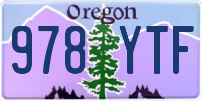 OR license plate 978YTF