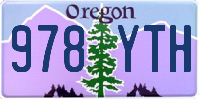OR license plate 978YTH