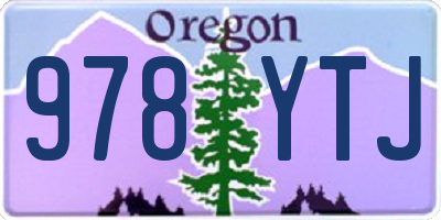 OR license plate 978YTJ