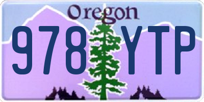 OR license plate 978YTP