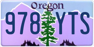 OR license plate 978YTS