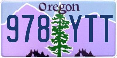 OR license plate 978YTT