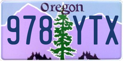 OR license plate 978YTX