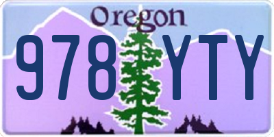 OR license plate 978YTY