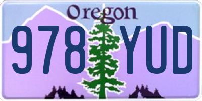OR license plate 978YUD