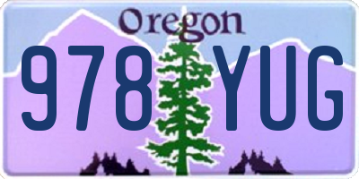 OR license plate 978YUG