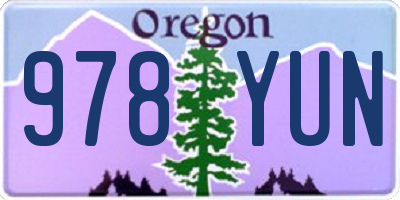 OR license plate 978YUN