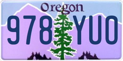 OR license plate 978YUO