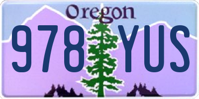 OR license plate 978YUS