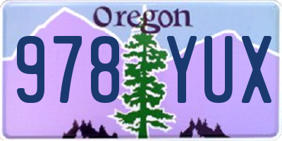 OR license plate 978YUX