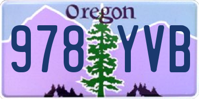 OR license plate 978YVB