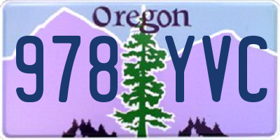 OR license plate 978YVC