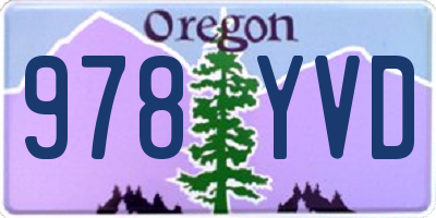 OR license plate 978YVD