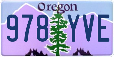 OR license plate 978YVE