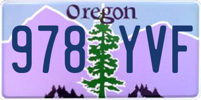 OR license plate 978YVF