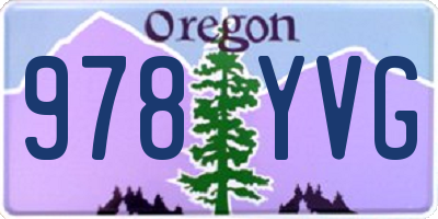 OR license plate 978YVG