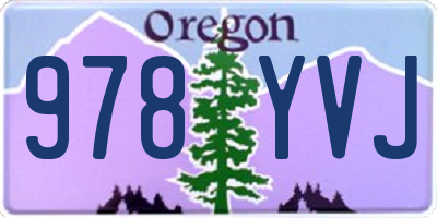 OR license plate 978YVJ
