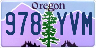 OR license plate 978YVM