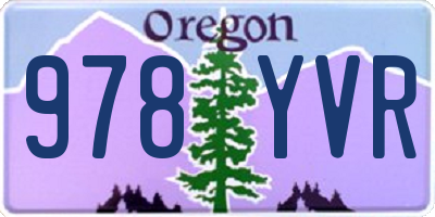 OR license plate 978YVR