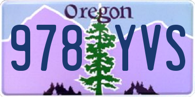 OR license plate 978YVS