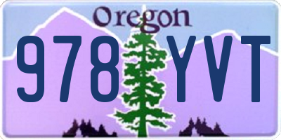 OR license plate 978YVT