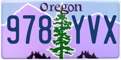 OR license plate 978YVX