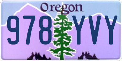 OR license plate 978YVY