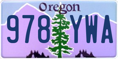 OR license plate 978YWA