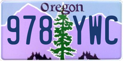 OR license plate 978YWC