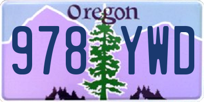 OR license plate 978YWD