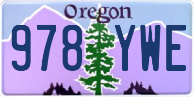 OR license plate 978YWE