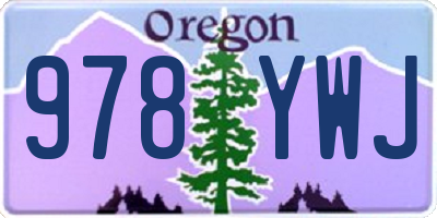 OR license plate 978YWJ